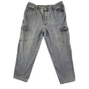 Vintage River Blues Mississippi Jeans Mens 38x30 Blue Cargo Utility Denim Pants
